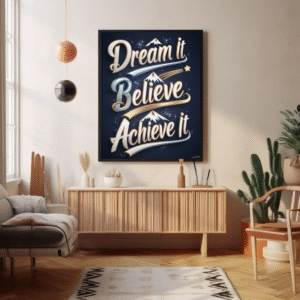 Dream It. Believe It. Achieve It. — Inspirational Digital Wall Art (Exclusive Signature Edition)