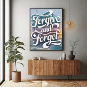 Forgive and Forget — Serene Digital Wall Art with Ocean Sunset