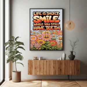 Smile While You Can – Humorous “Life Is Short” Wall Art
