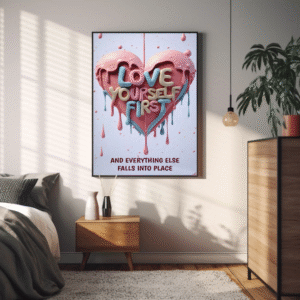 Self-Love Sanctuary – “Love Yourself First” Wall Art
