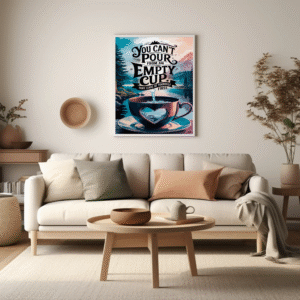 You Can't Pour From an Empty Cup – Self-Care Reminder Wall Art