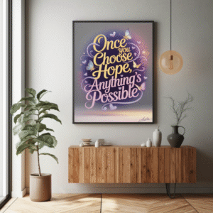 Once You Choose Hope, Everything Is Possible – Inspirational Digital Wall Art